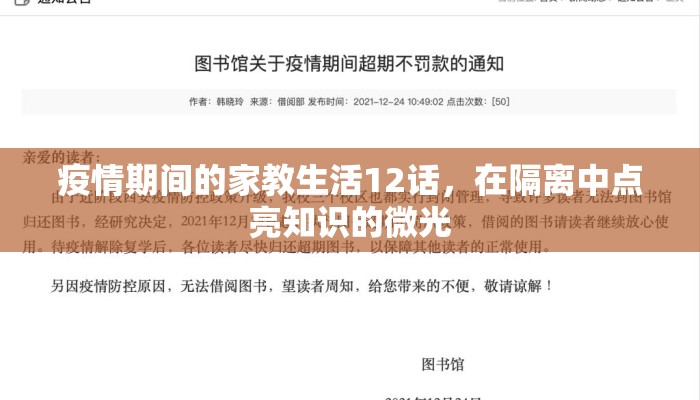 疫情期间的家教生活12话，在隔离中点亮知识的微光