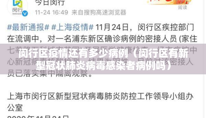 闵行区疫情还有多少病例（闵行区有新型冠状肺炎病毒感染者病例吗）