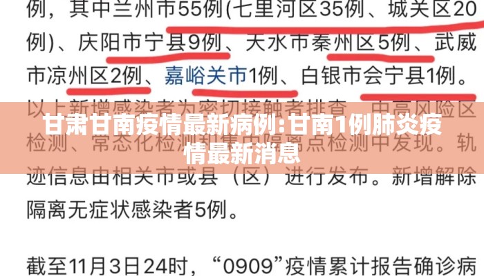 甘肃甘南疫情最新病例:甘南1例肺炎疫情最新消息