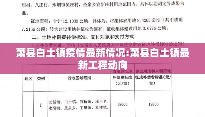 萧县白土镇疫情最新情况:萧县白土镇最新工程动向