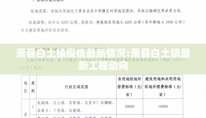 萧县白土镇疫情最新情况:萧县白土镇最新工程动向