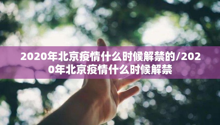 2020年北京疫情什么时候解禁的/2020年北京疫情什么时候解禁