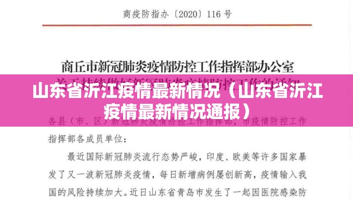 山东省沂江疫情最新情况（山东省沂江疫情最新情况通报）