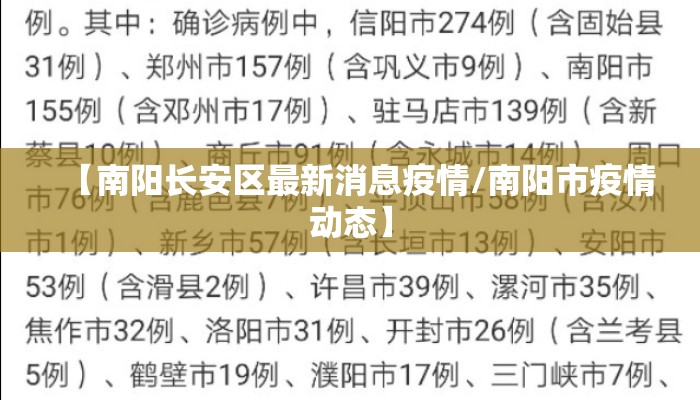 【南阳长安区最新消息疫情/南阳市疫情动态】