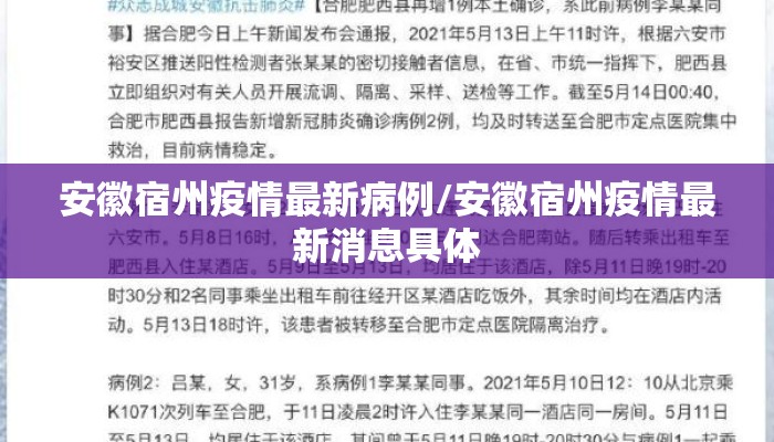 安徽宿州疫情最新病例/安徽宿州疫情最新消息具体
