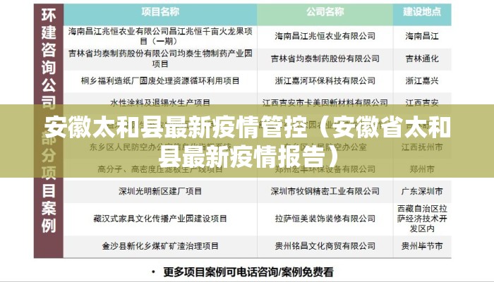 安徽太和县最新疫情管控（安徽省太和县最新疫情报告）