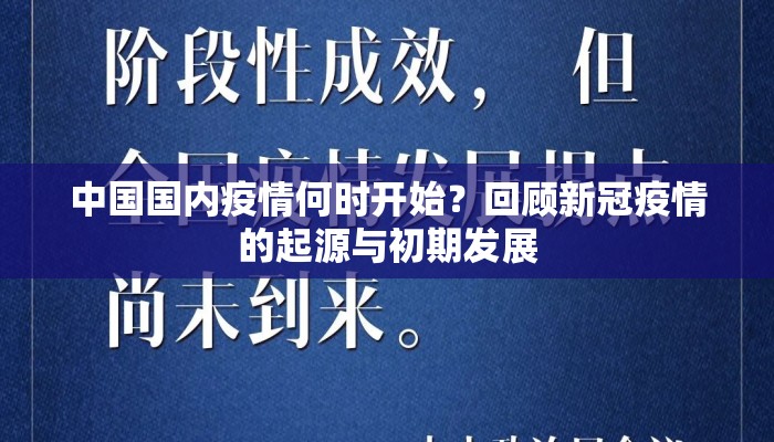 中国国内疫情何时开始？回顾新冠疫情的起源与初期发展