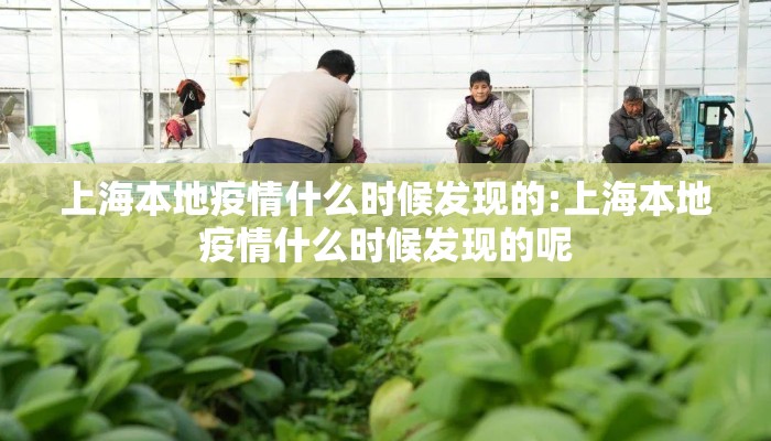 上海本地疫情什么时候发现的:上海本地疫情什么时候发现的呢