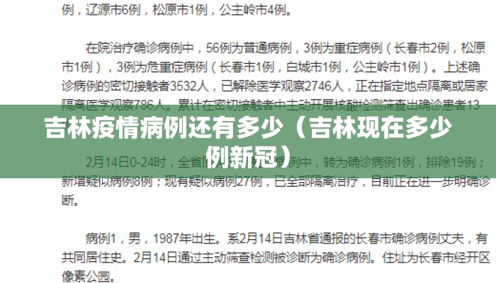 吉林疫情病例还有多少（吉林现在多少例新冠）
