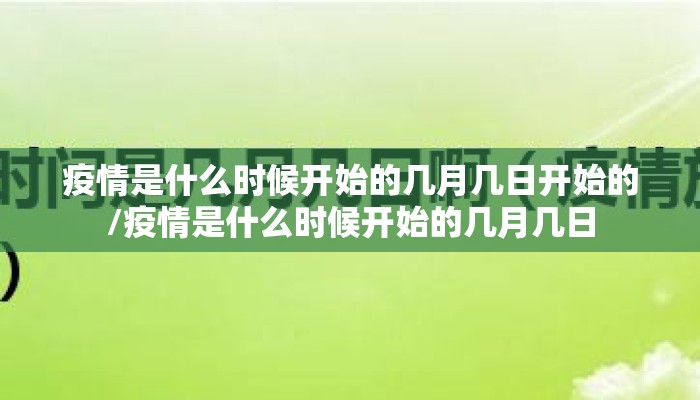 疫情是什么时候开始的几月几日开始的/疫情是什么时候开始的几月几日