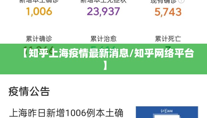 【知乎上海疫情最新消息/知乎网络平台】