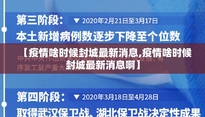 【疫情啥时候封城最新消息,疫情啥时候封城最新消息啊】