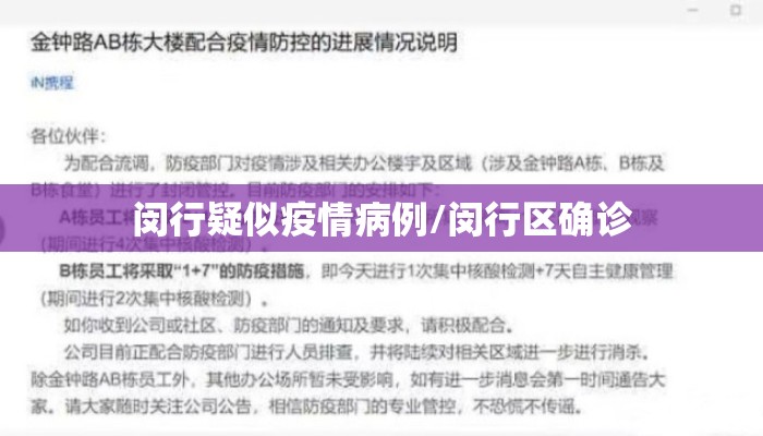 闵行疑似疫情病例/闵行区确诊