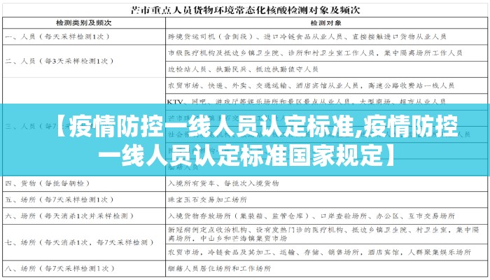 【疫情防控一线人员认定标准,疫情防控一线人员认定标准国家规定】