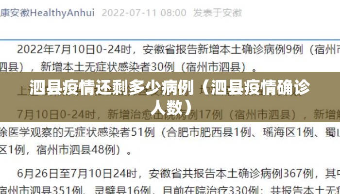 泗县疫情还剩多少病例（泗县疫情确诊人数）