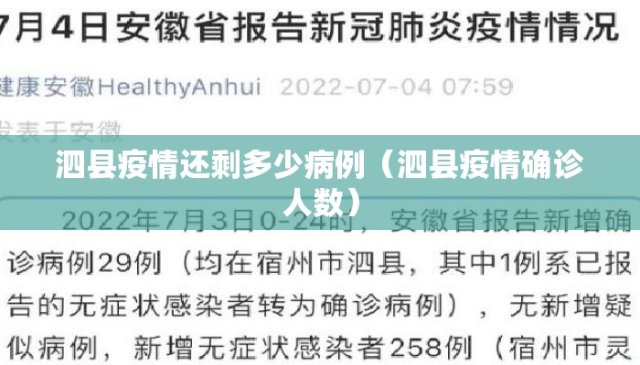 泗县疫情还剩多少病例（泗县疫情确诊人数）