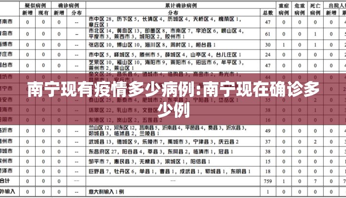 南宁现有疫情多少病例:南宁现在确诊多少例