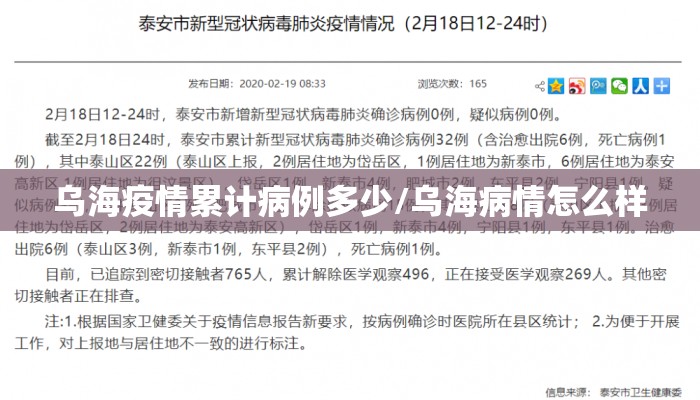 乌海疫情累计病例多少/乌海病情怎么样