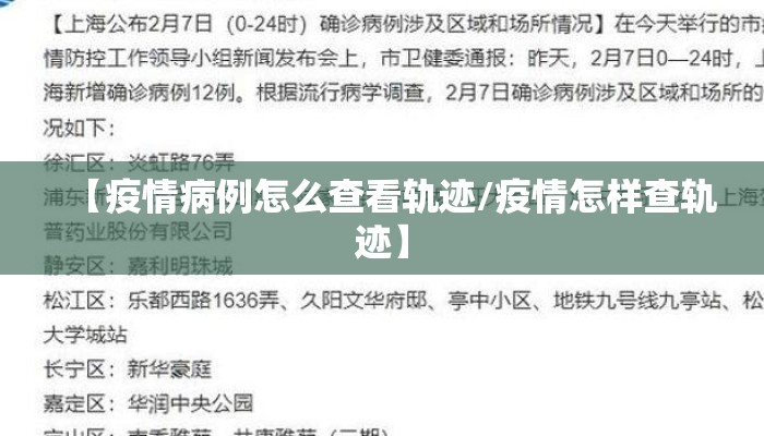【疫情病例怎么查看轨迹/疫情怎样查轨迹】