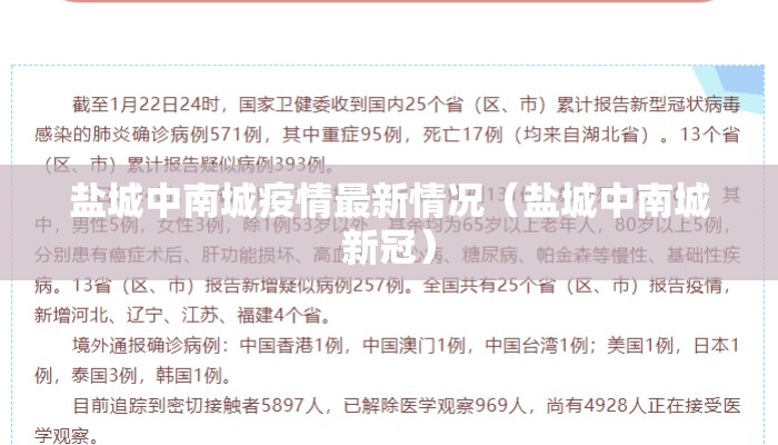 盐城中南城疫情最新情况（盐城中南城新冠）