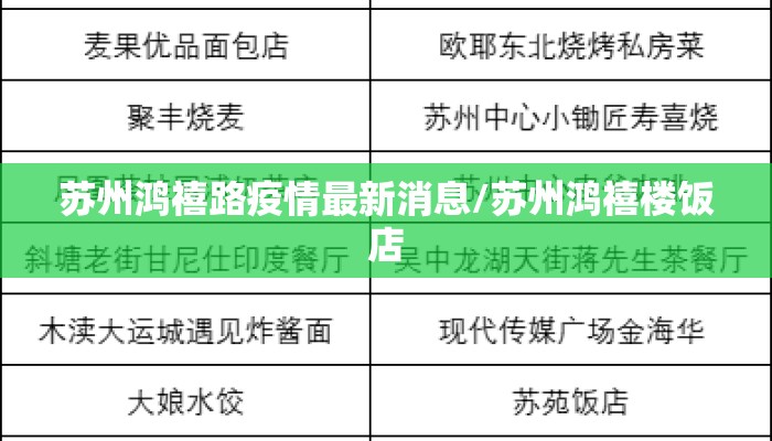 苏州鸿禧路疫情最新消息/苏州鸿禧楼饭店