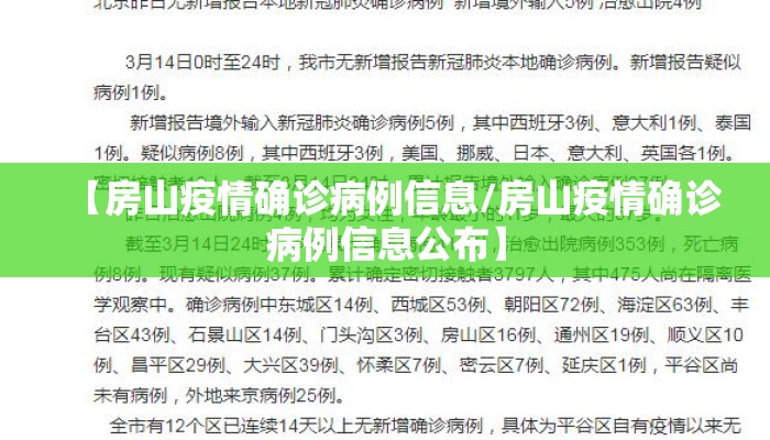 【房山疫情确诊病例信息/房山疫情确诊病例信息公布】