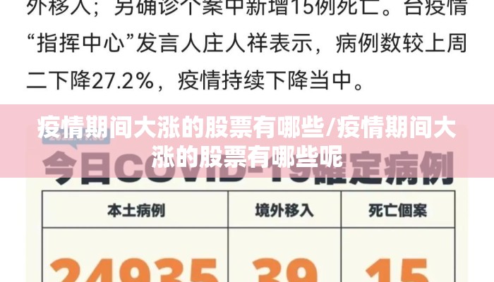 疫情期间大涨的股票有哪些/疫情期间大涨的股票有哪些呢