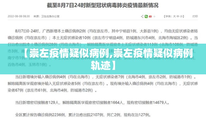 【崇左疫情疑似病例,崇左疫情疑似病例轨迹】