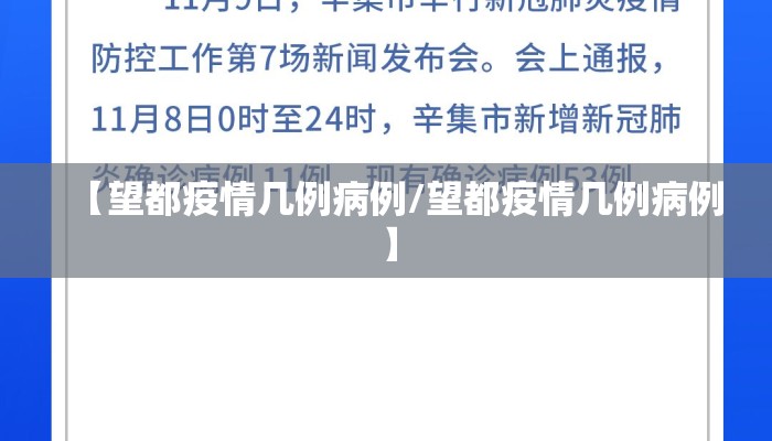 【望都疫情几例病例/望都疫情几例病例】