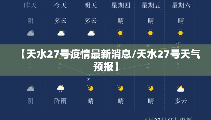【天水27号疫情最新消息/天水27号天气预报】