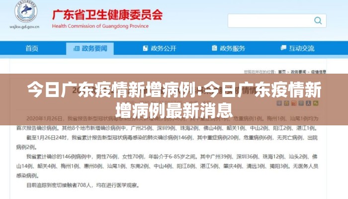 今日广东疫情新增病例:今日广东疫情新增病例最新消息