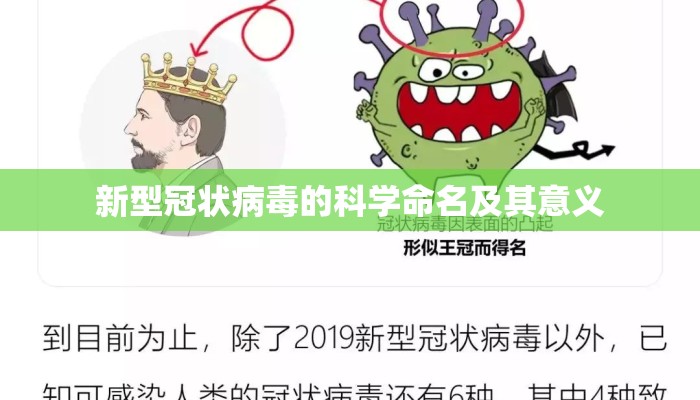 新型冠状病毒的科学命名及其意义