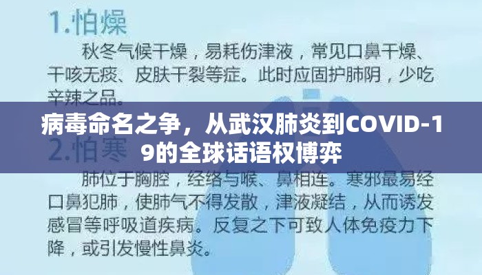 病毒命名之争，从武汉肺炎到COVID-19的全球话语权博弈