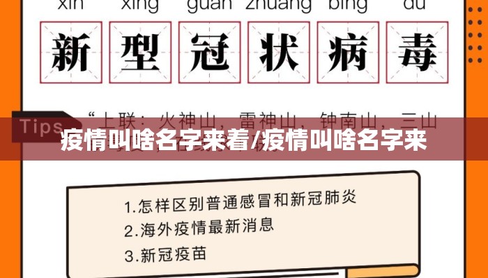 疫情叫啥名字来着/疫情叫啥名字来