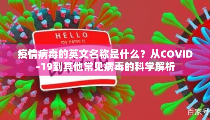 疫情病毒的英文名称是什么？从COVID-19到其他常见病毒的科学解析