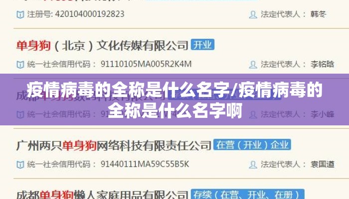疫情病毒的全称是什么名字/疫情病毒的全称是什么名字啊