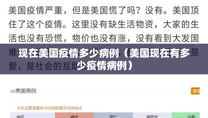 现在美国疫情多少病例（美国现在有多少疫情病例）