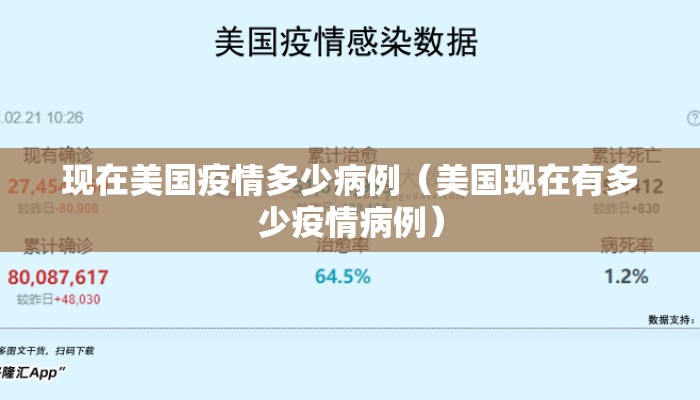 现在美国疫情多少病例（美国现在有多少疫情病例）