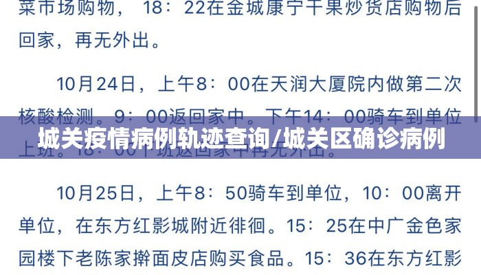 城关疫情病例轨迹查询/城关区确诊病例