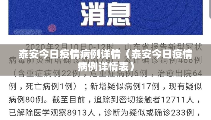 泰安今日疫情病例详情（泰安今日疫情病例详情表）