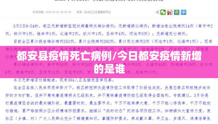都安县疫情死亡病例/今日都安疫情新增的是谁