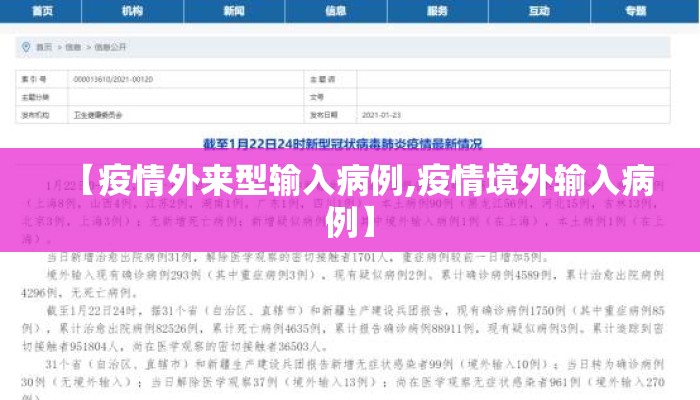 【疫情外来型输入病例,疫情境外输入病例】