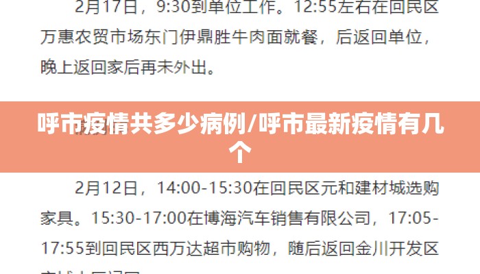 呼市疫情共多少病例/呼市最新疫情有几个