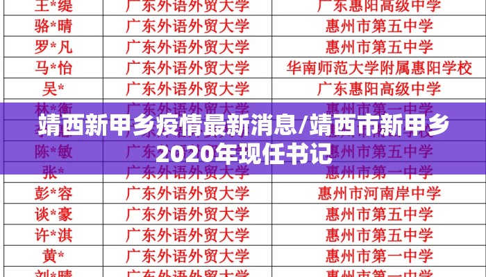 靖西新甲乡疫情最新消息/靖西市新甲乡2020年现任书记