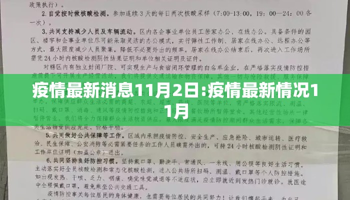 疫情最新消息11月2日:疫情最新情况11月