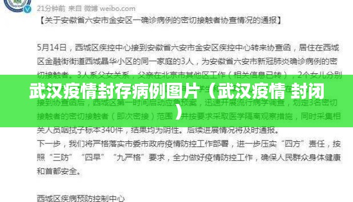 武汉疫情封存病例图片（武汉疫情 封闭）