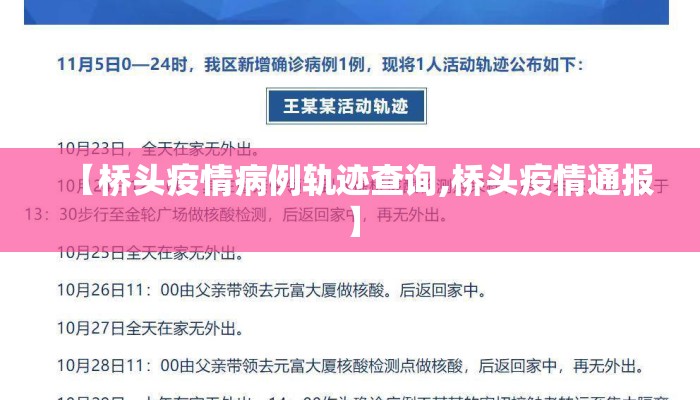 【桥头疫情病例轨迹查询,桥头疫情通报】