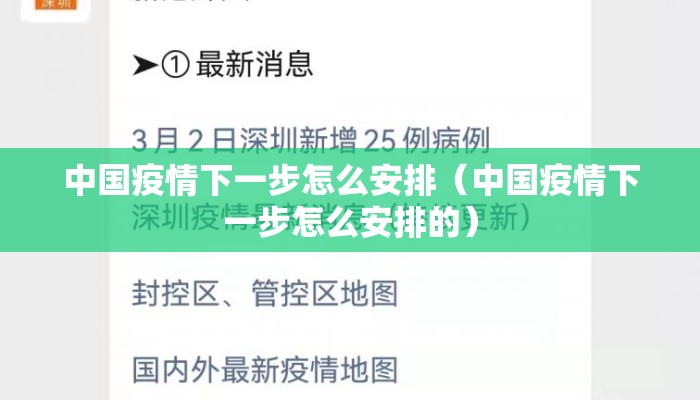 中国疫情下一步怎么安排（中国疫情下一步怎么安排的）