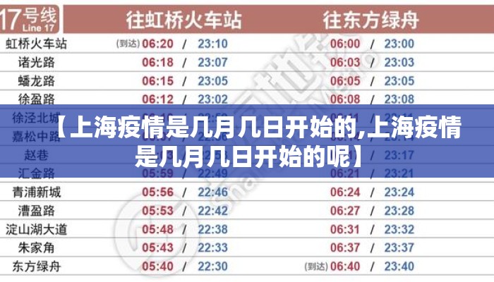【上海疫情是几月几日开始的,上海疫情是几月几日开始的呢】