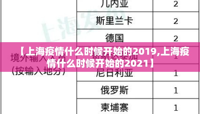【上海疫情什么时候开始的2019,上海疫情什么时候开始的2021】